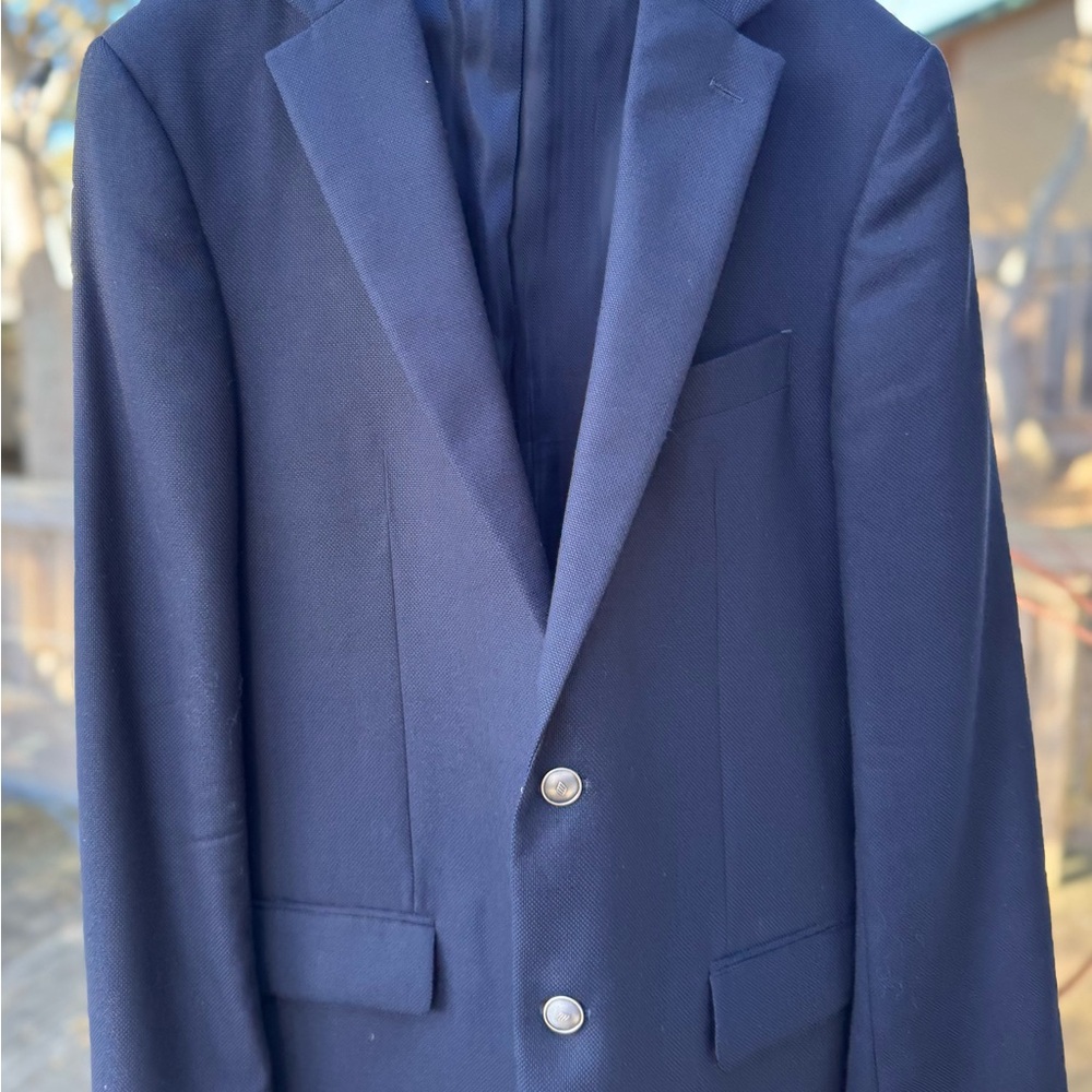 Joseph Abboud Classic Navy Blazer with Silver Accents